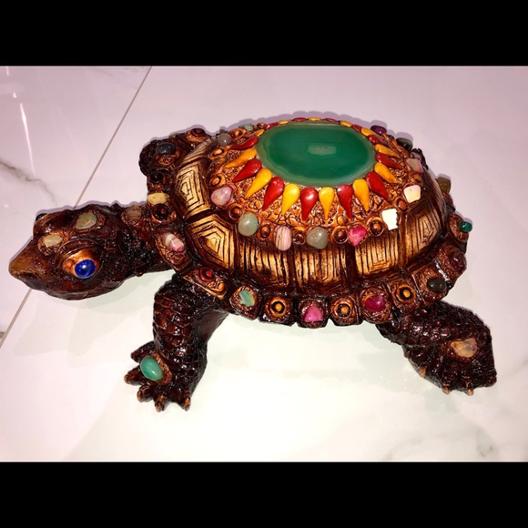 Other - Vintage Handmade Mexican Jewelled Turtle